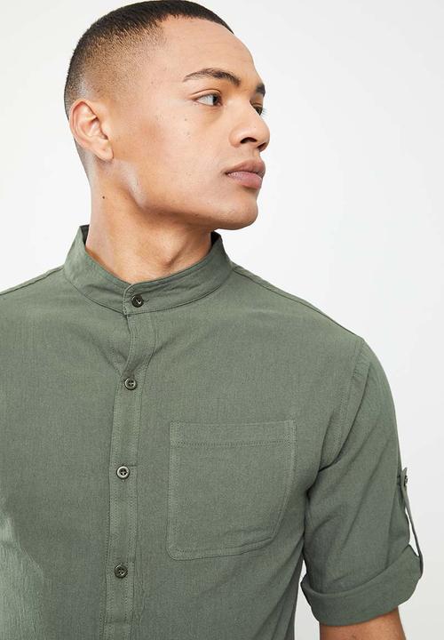 basicthread - Cotton mandarin shirt - khaki