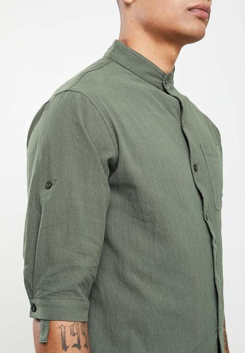 basicthread - Cotton mandarin shirt - khaki