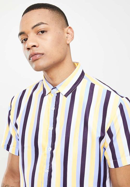 basicthread - Vertical stripe shirt - white & navy