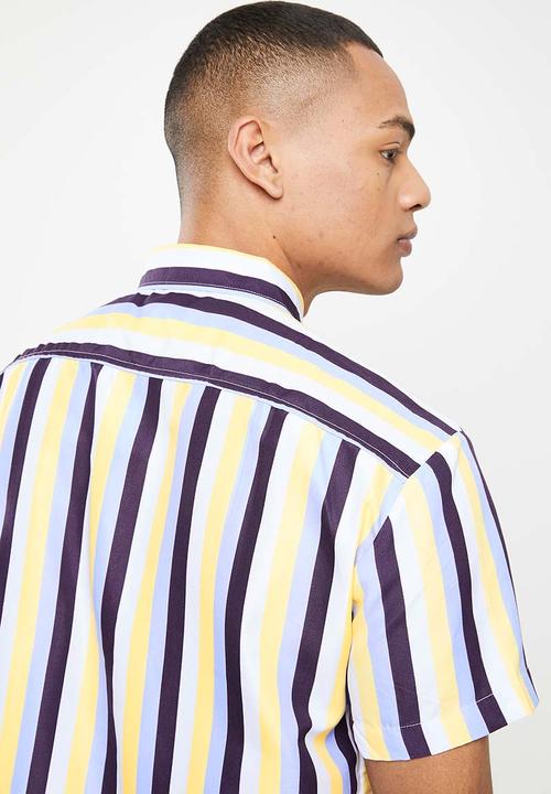 basicthread - Vertical stripe shirt - white & navy