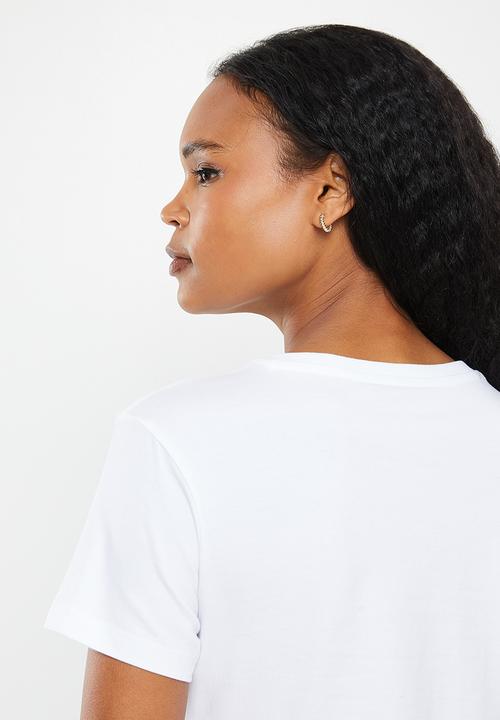 POLO - Kelly basic short sleeve essential v neck stretch T-shirt - white