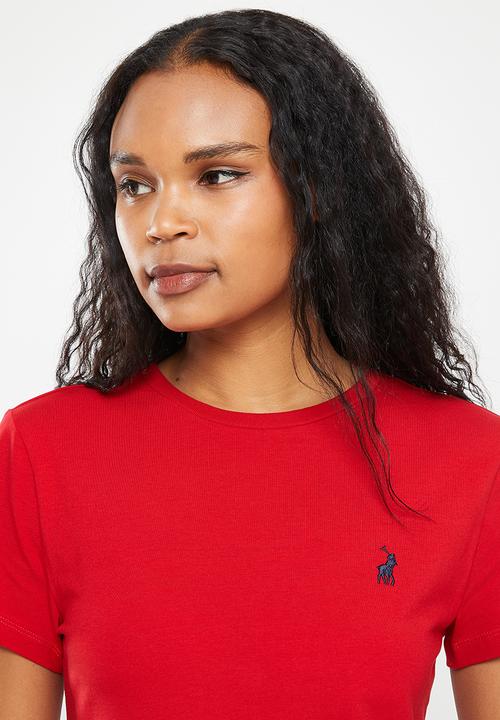 POLO - Allie basic short sleeve essential crew neck T-shirt - red