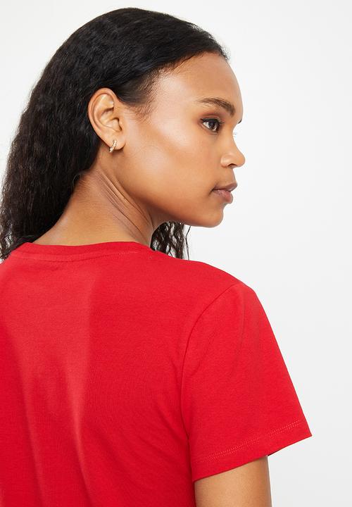 POLO - Allie basic short sleeve essential crew neck T-shirt - red