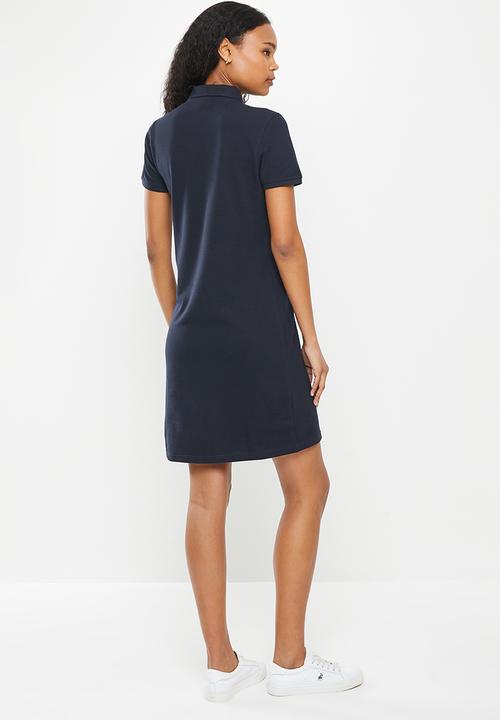 POLO - Kori short sleeve colour block golfer dress - navy