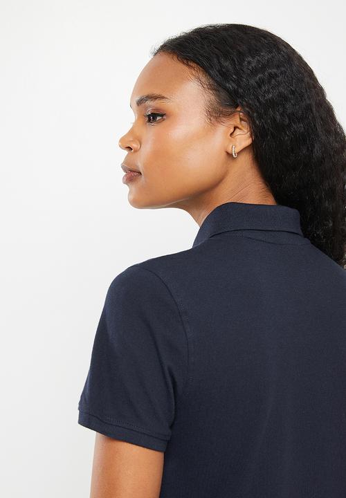 POLO - Kori short sleeve colour block golfer dress - navy