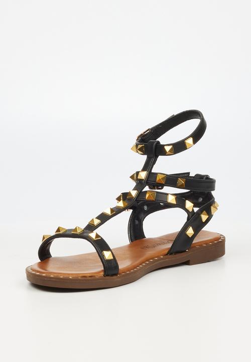 Butterfly Feet - Mayah 2 ankle tie sandal - black