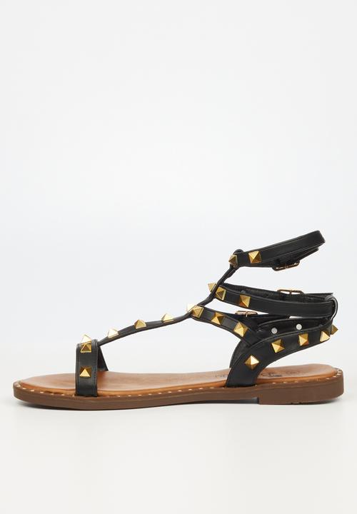 Butterfly Feet - Mayah 2 ankle tie sandal - black