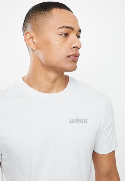 urban° - Urban reflective chest print tee - oyster mushroom