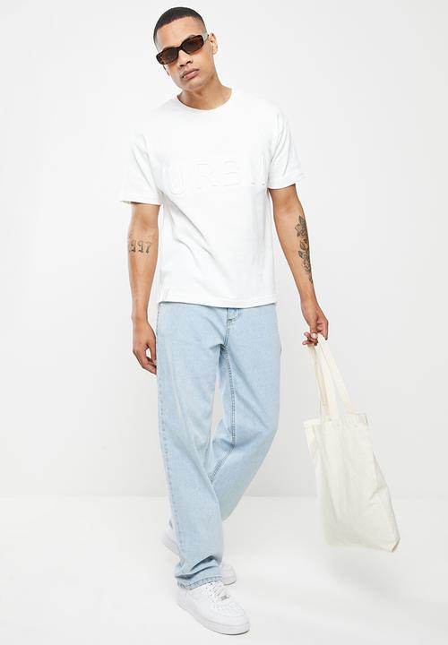 urban° - Urban oversized embossed tee - winter white