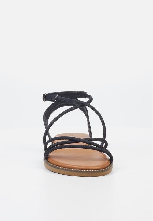 Butterfly Feet - Frost 1 ankle tie sandal - black