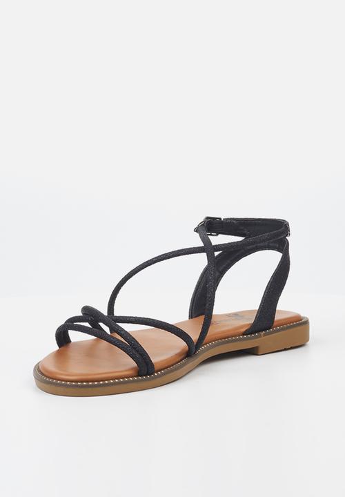 Butterfly Feet - Frost 1 ankle tie sandal - black