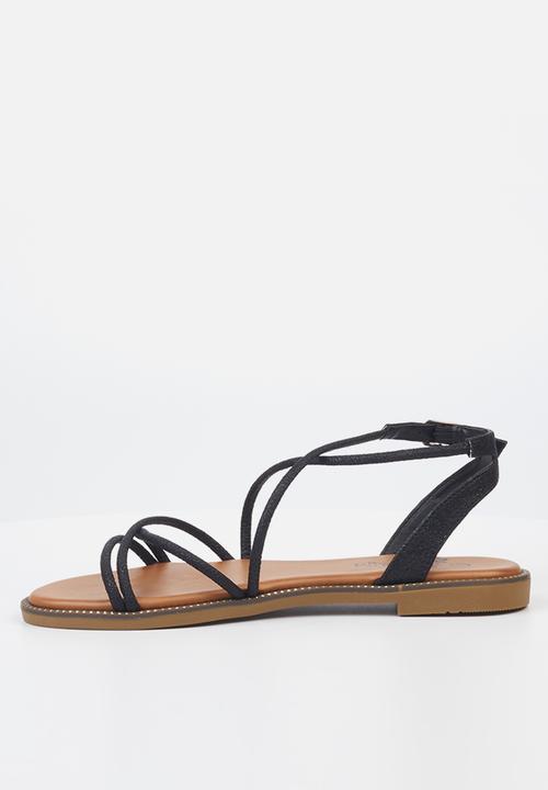 Butterfly Feet - Frost 1 ankle tie sandal - black
