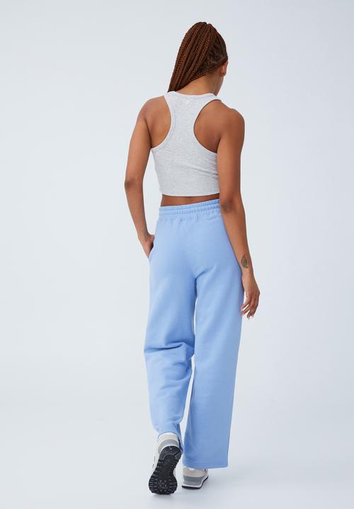Cotton On - Plush wide leg track pant - vivid blue