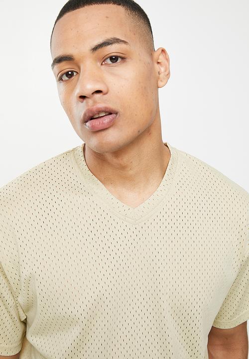 urban° - Urban oversized birdseye printed tee - oatmeal