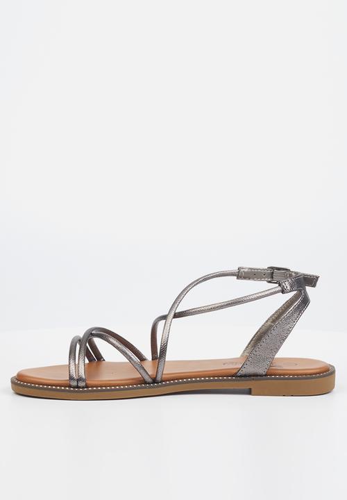 Butterfly Feet - Frost 1 ankle tie sandal - pewter