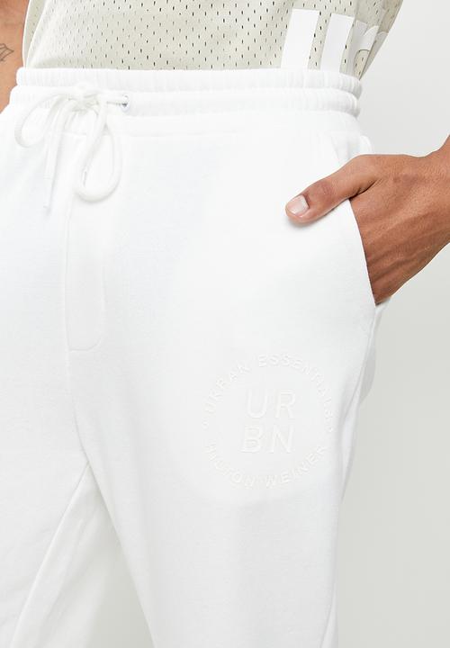 urban° - Urban brushed fleece printed jogger - winter white