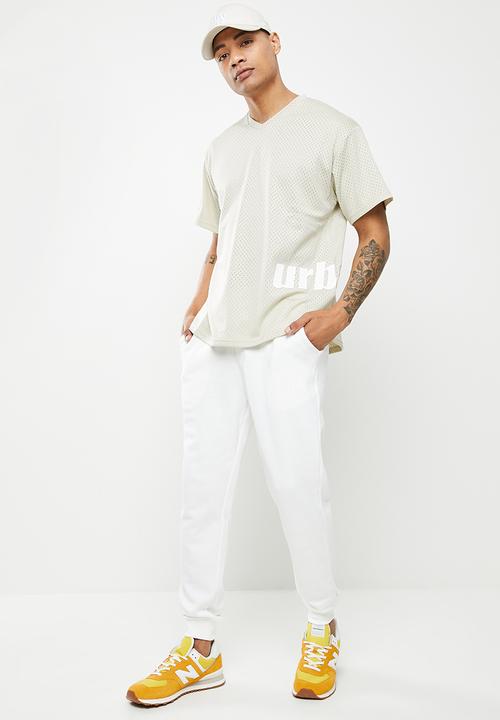urban° - Urban brushed fleece printed jogger - winter white