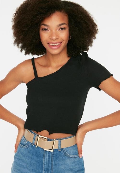 Trendyol - Sqaure detail buckle 2 pack belts - black/taupe