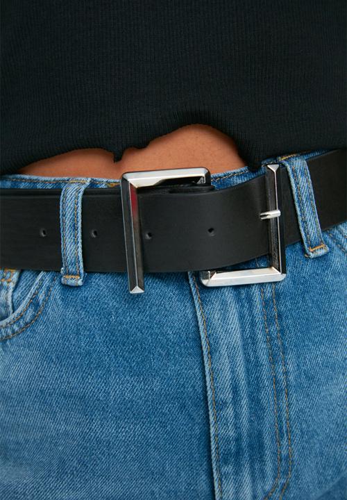 Trendyol - Sqaure detail buckle 2 pack belts - black/taupe