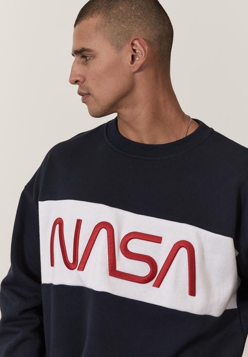 Factorie - Oversized nasa crew - lcn nas navy/nasa panelled