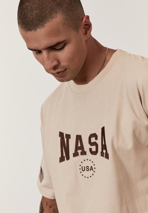 Factorie - Oversized nasa T-shirt - lcn nas beige/nasa emb