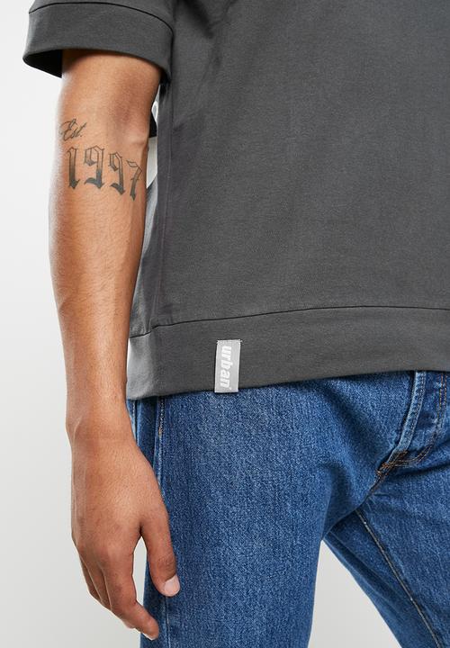 urban° - Urban printed oversized  tee - charcoal