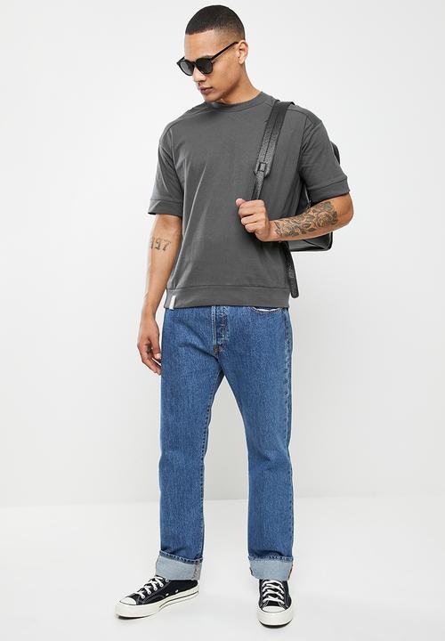 urban° - Urban printed oversized  tee - charcoal