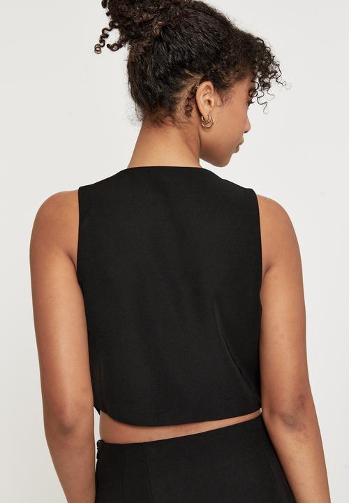 Supré  - Indigo sleeveless waistcoat - black