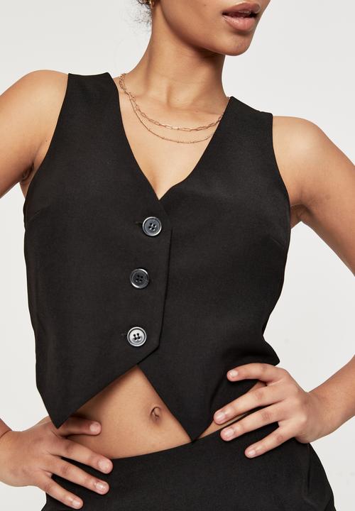 Supré  - Indigo sleeveless waistcoat - black