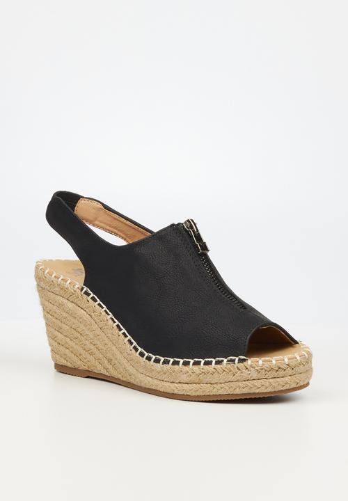 Butterfly Feet - Savy 3 espadrille wedge heel - black