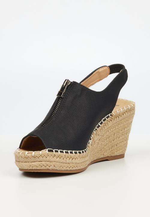 Butterfly Feet - Savy 3 espadrille wedge heel - black