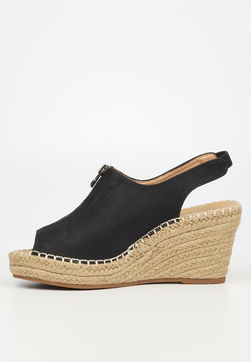 Butterfly Feet - Savy 3 espadrille wedge heel - black