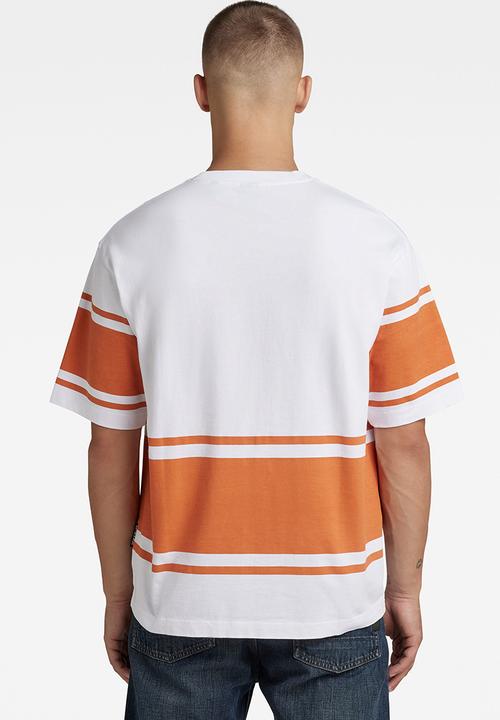 G-STAR - Boxy printed stripe r t - white