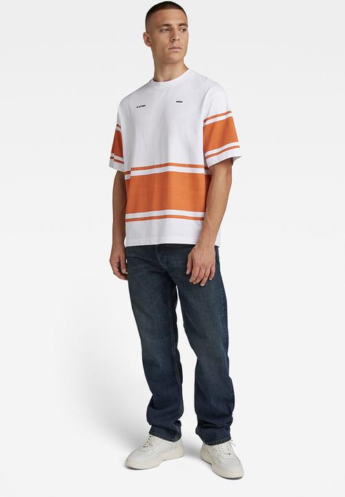 G-STAR - Boxy printed stripe r t - white