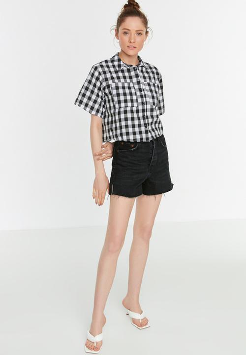 Trendyol - Check basic shirt - black