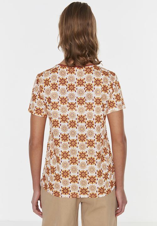 Trendyol - Printed basic knit t-shirt - multi
