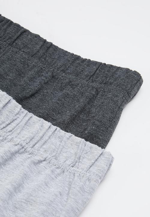 Superbalist - 2 Pack cotton short - charcoal & grey