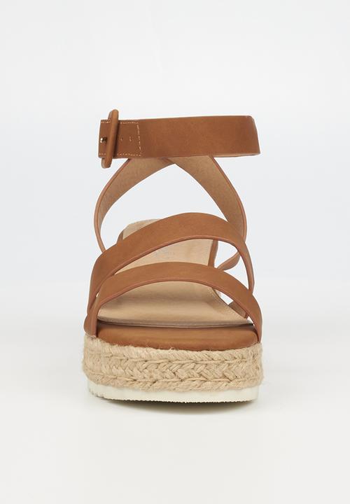 Miss Black - Steffi2 espadrille wedge heel - tan