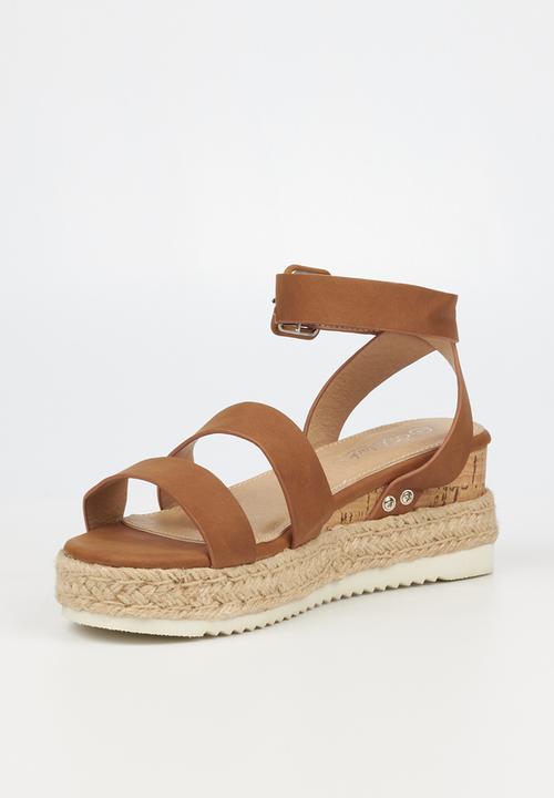 Miss Black - Steffi2 espadrille wedge heel - tan