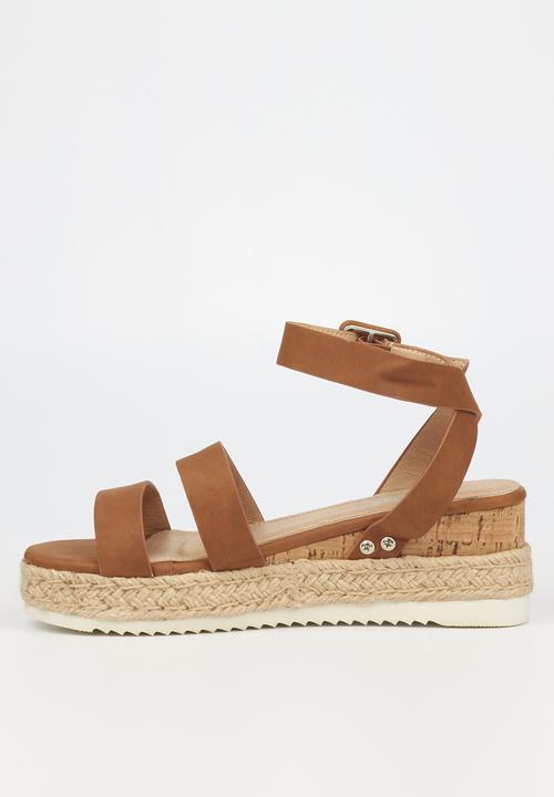 Miss Black - Steffi2 espadrille wedge heel - tan