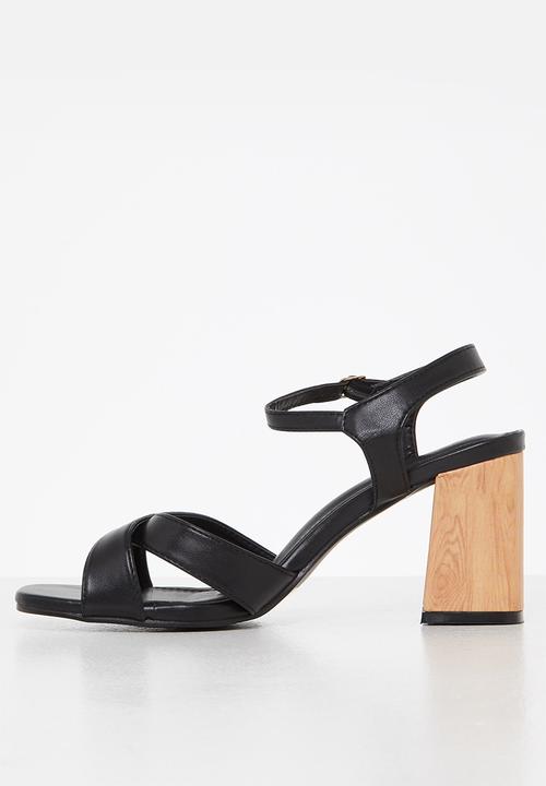 edit - Kerry open block heel - black
