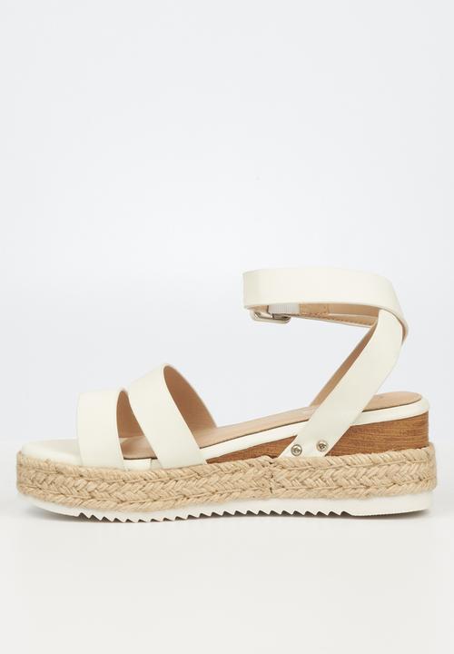 Miss Black - Steffi2 espadrille wedge heel - white