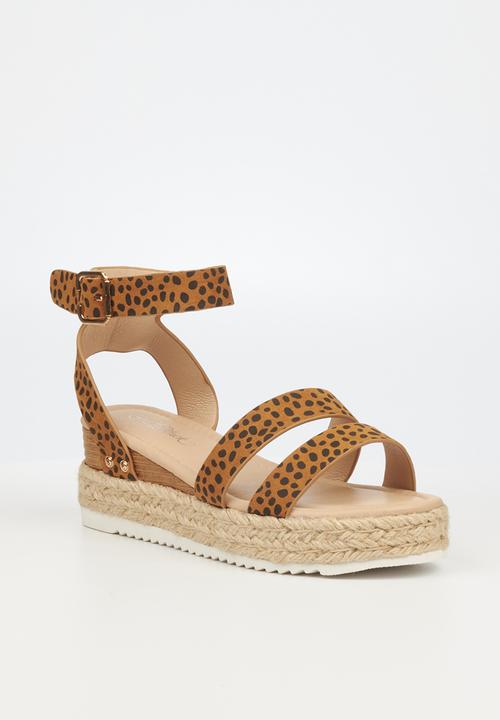 Miss Black - Steffi3 espadrille wedge heel - tan