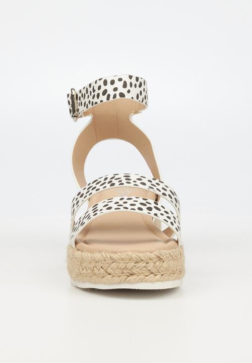 Miss Black - Steffi3 espadrille wedge heel - white