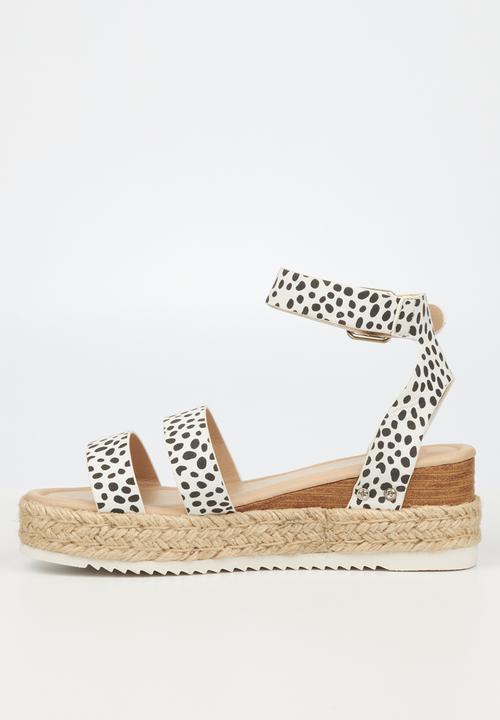 Miss Black - Steffi3 espadrille wedge heel - white
