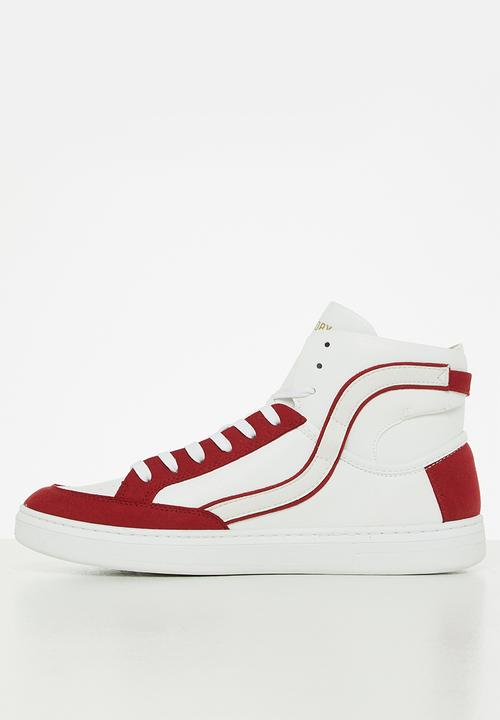 Superdry. - Vegan basket ov high trainer - white/campus red