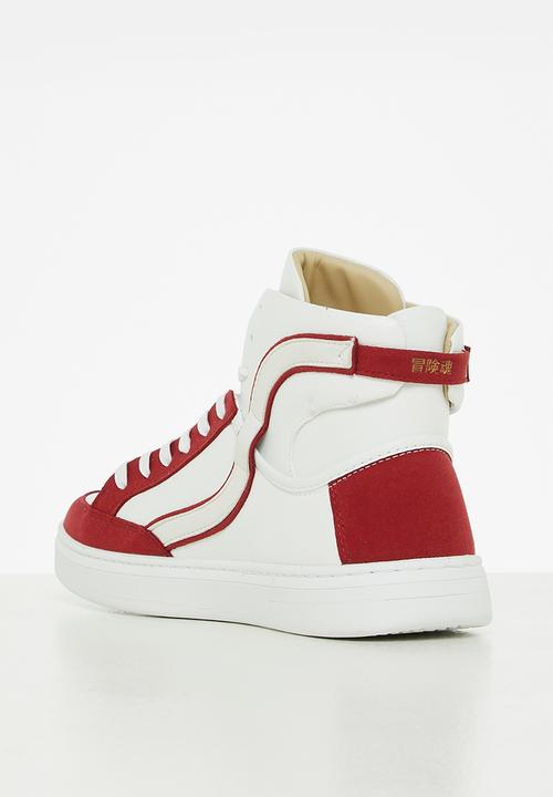 Superdry. - Vegan basket ov high trainer - white/campus red