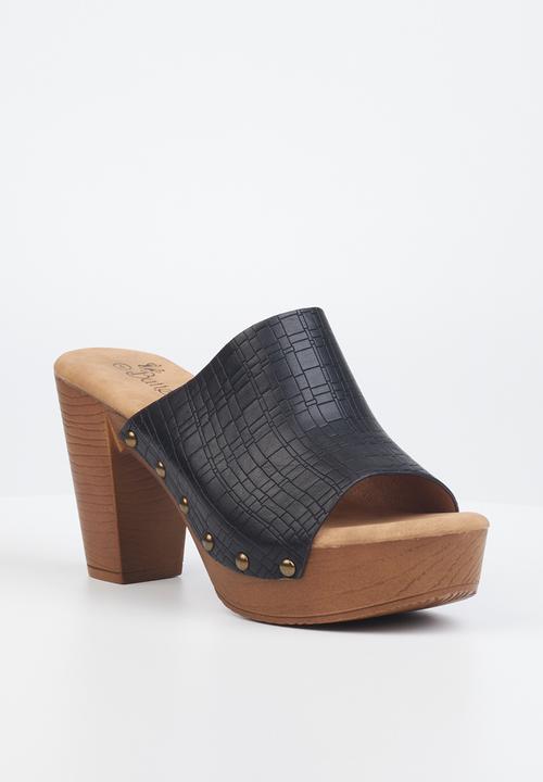 Butterfly Feet - Kayla 2 mule clog heel - black