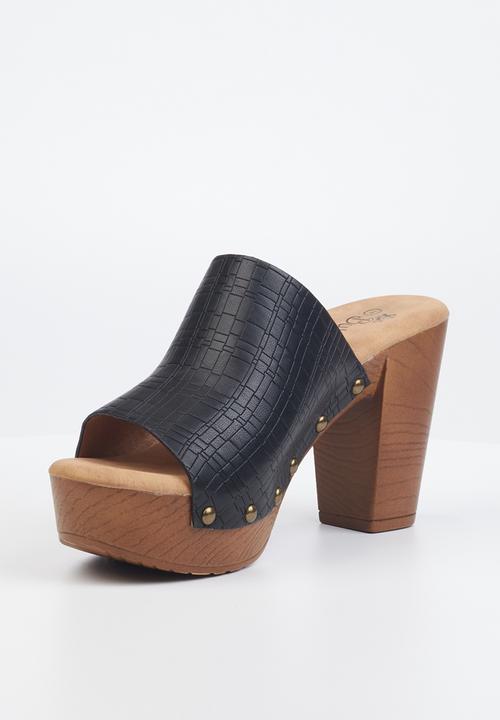 Butterfly Feet - Kayla 2 mule clog heel - black
