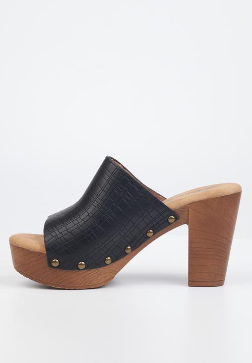Butterfly Feet - Kayla 2 mule clog heel - black